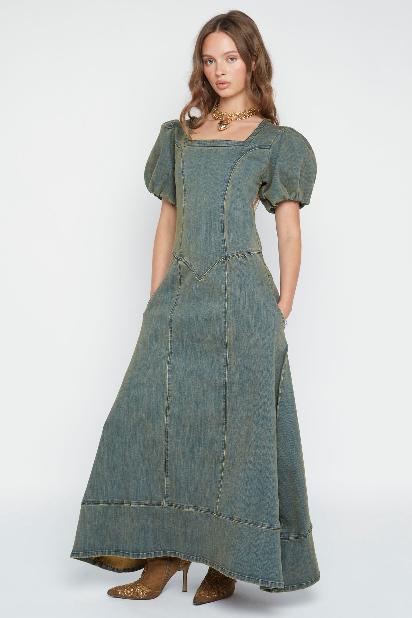 Daisy Street - Rhea Denim Maxi Dress