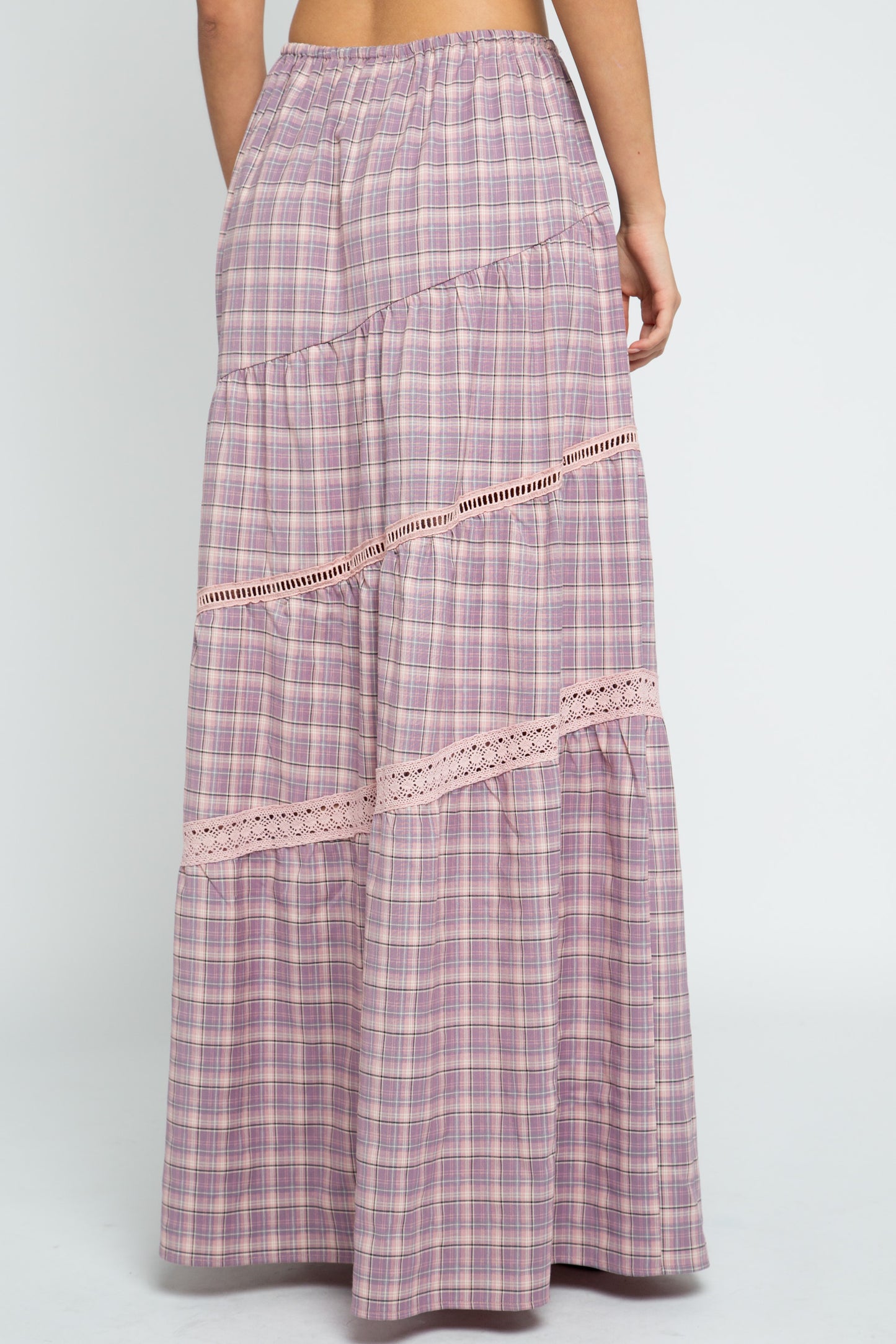 Daisy Street - Pink Check Clove Maxi Skirt
