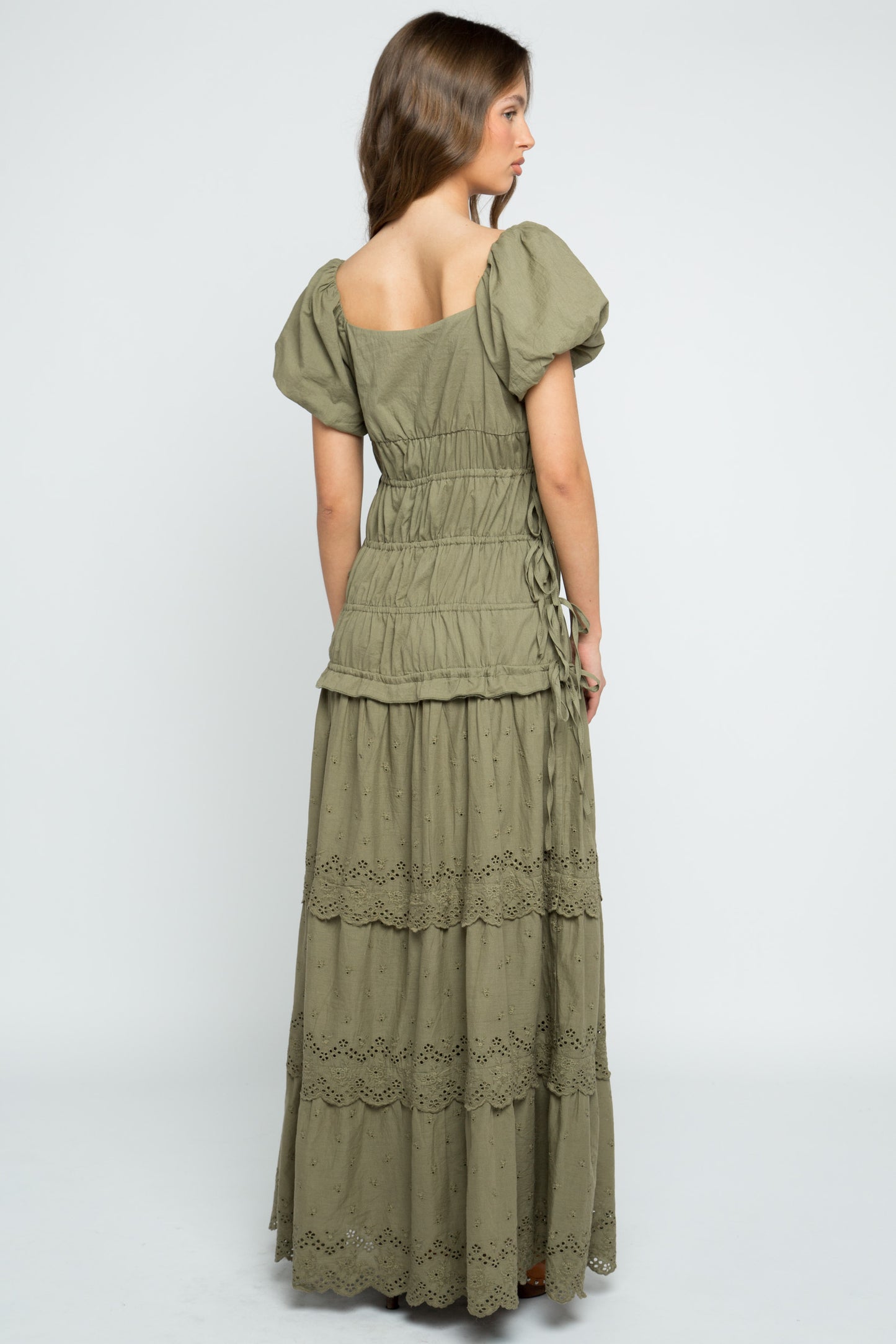 Daisy Street - Olive Green Tiered Ruey Dress