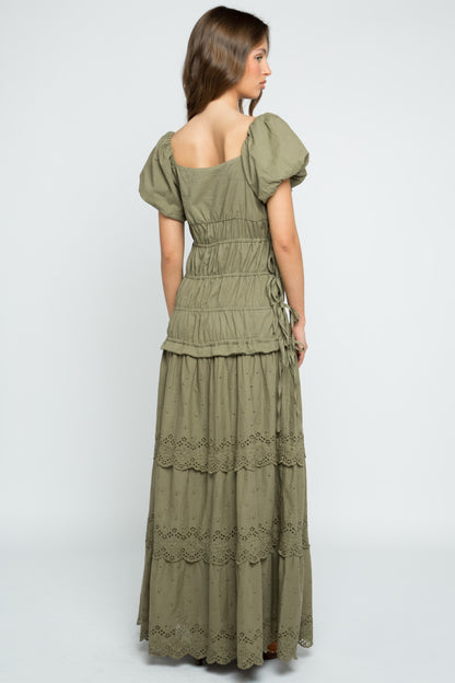 Daisy Street - Olive Green Tiered Ruey Dress