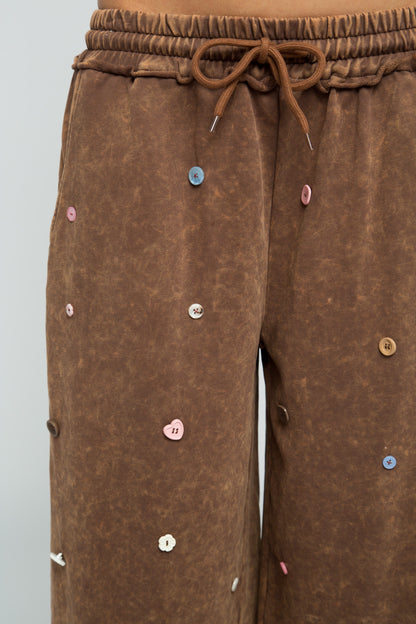 Daisy Street - Brown Jersey Leya Jorts with Button Details