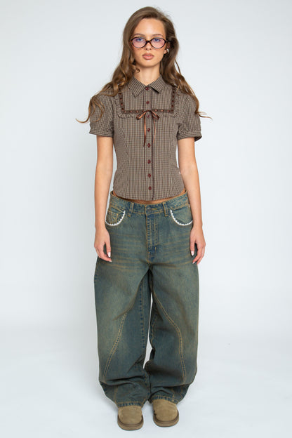 Daisy Street - Evie Washed Denim Balloon Jeans