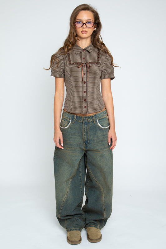 Daisy Street - Evie Washed Denim Balloon Jeans