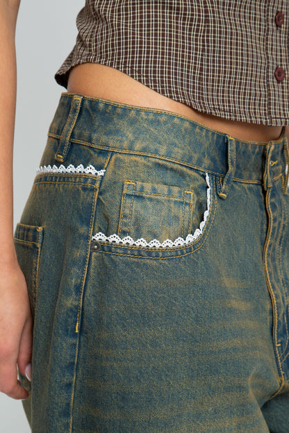 Daisy Street - Evie Washed Denim Balloon Jeans