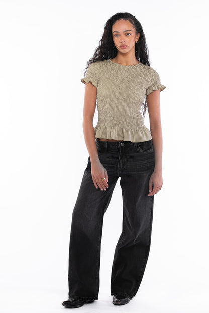 Daisy Street - Low Rise Denim Jeans with Star Pockets