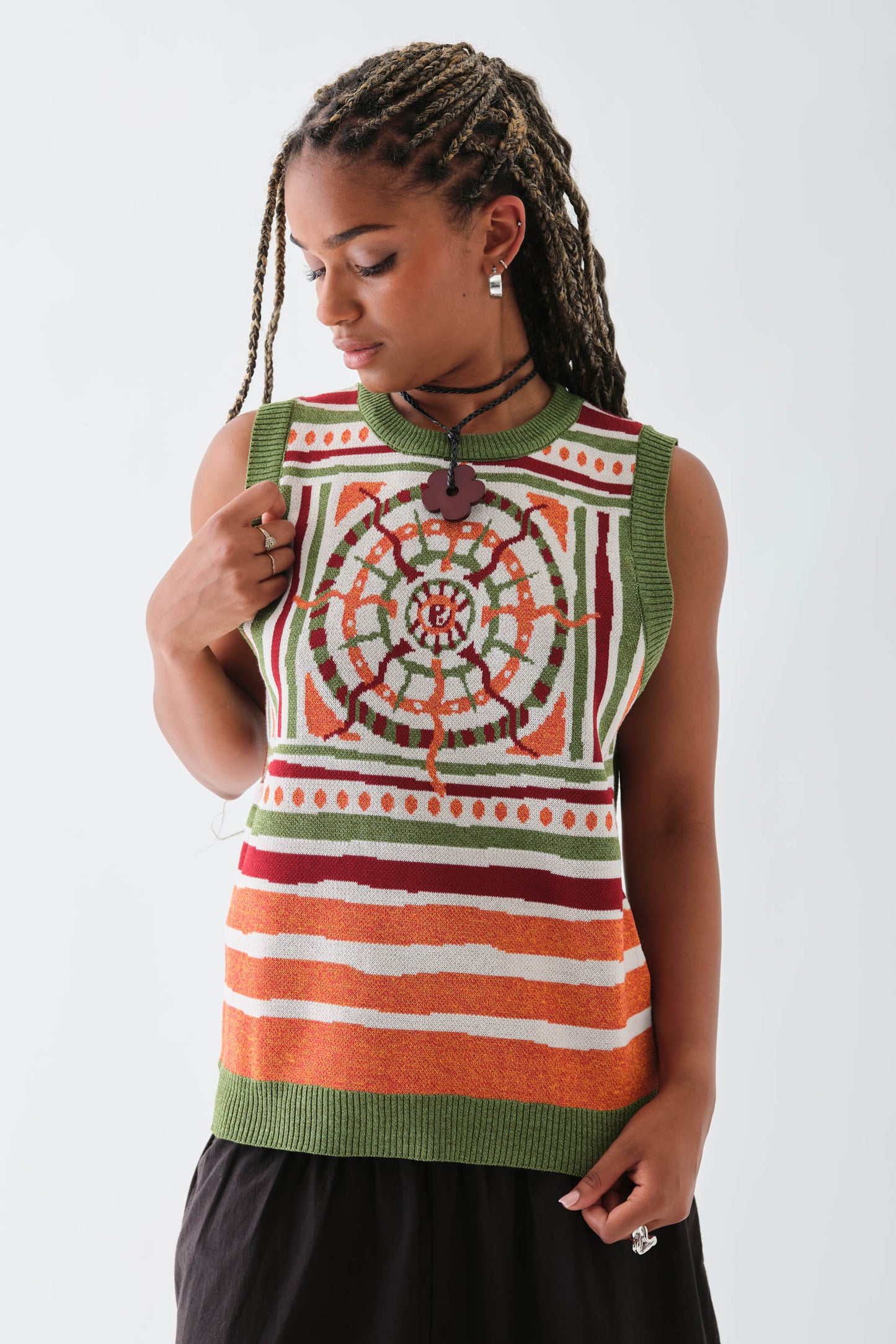 Daisy Street - Multi-pattern Knitted Vest