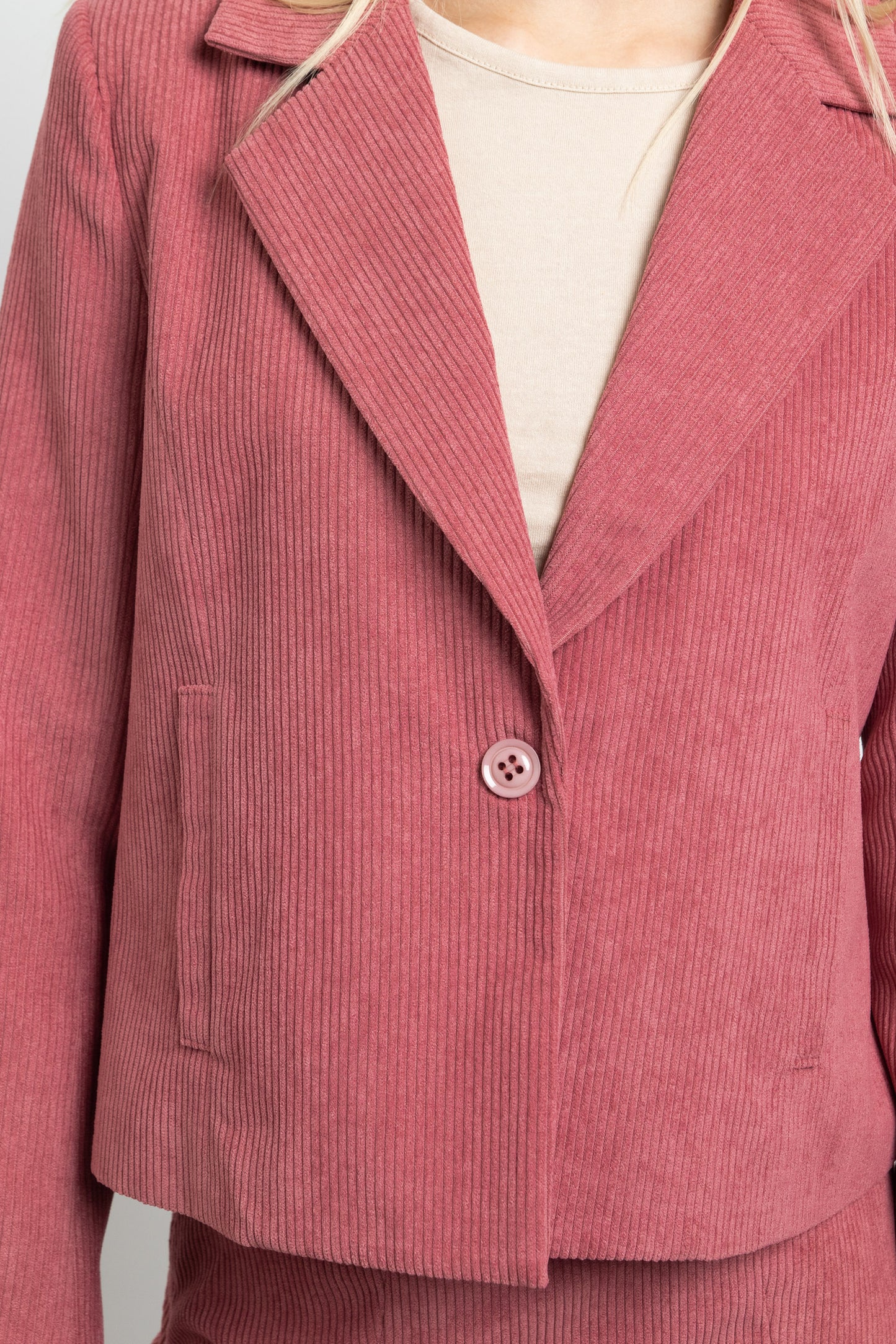 Daisy Street - Pink Corduroy Blazer