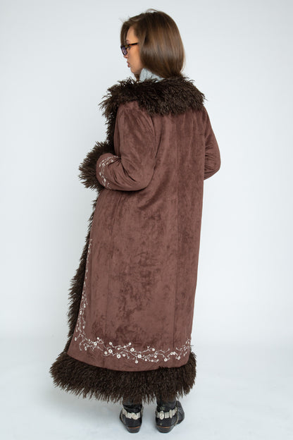 Daisy Street - Brown Heather Afghan Coat