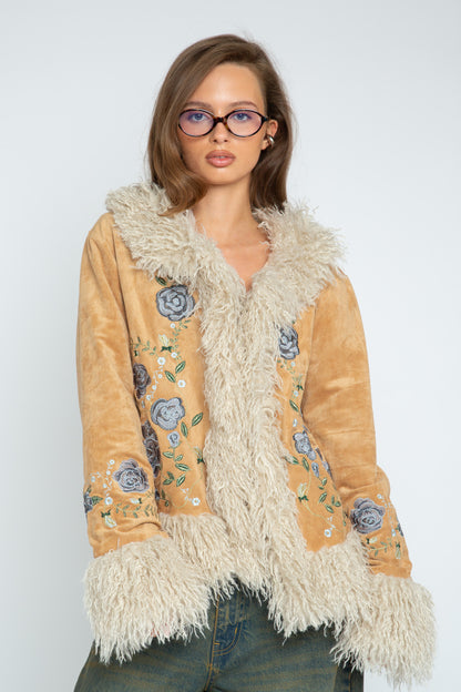 Daisy Street - Light Brown Chelsea Short Afghan Coat