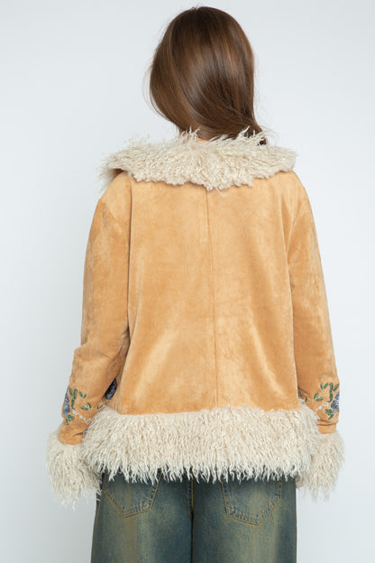 Daisy Street - Light Brown Chelsea Short Afghan Coat