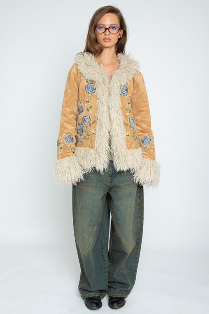 Daisy Street - Light Brown Chelsea Short Afghan Coat