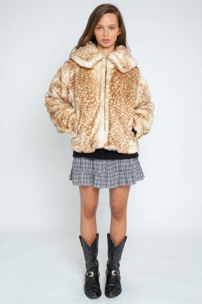 Daisy Street - Faux Fur Fawn Jacket