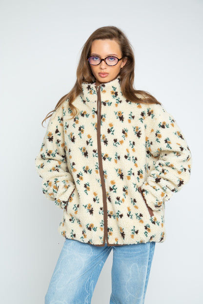 Daisy Street - Zip-up Floral Fleece Aspen Jacket