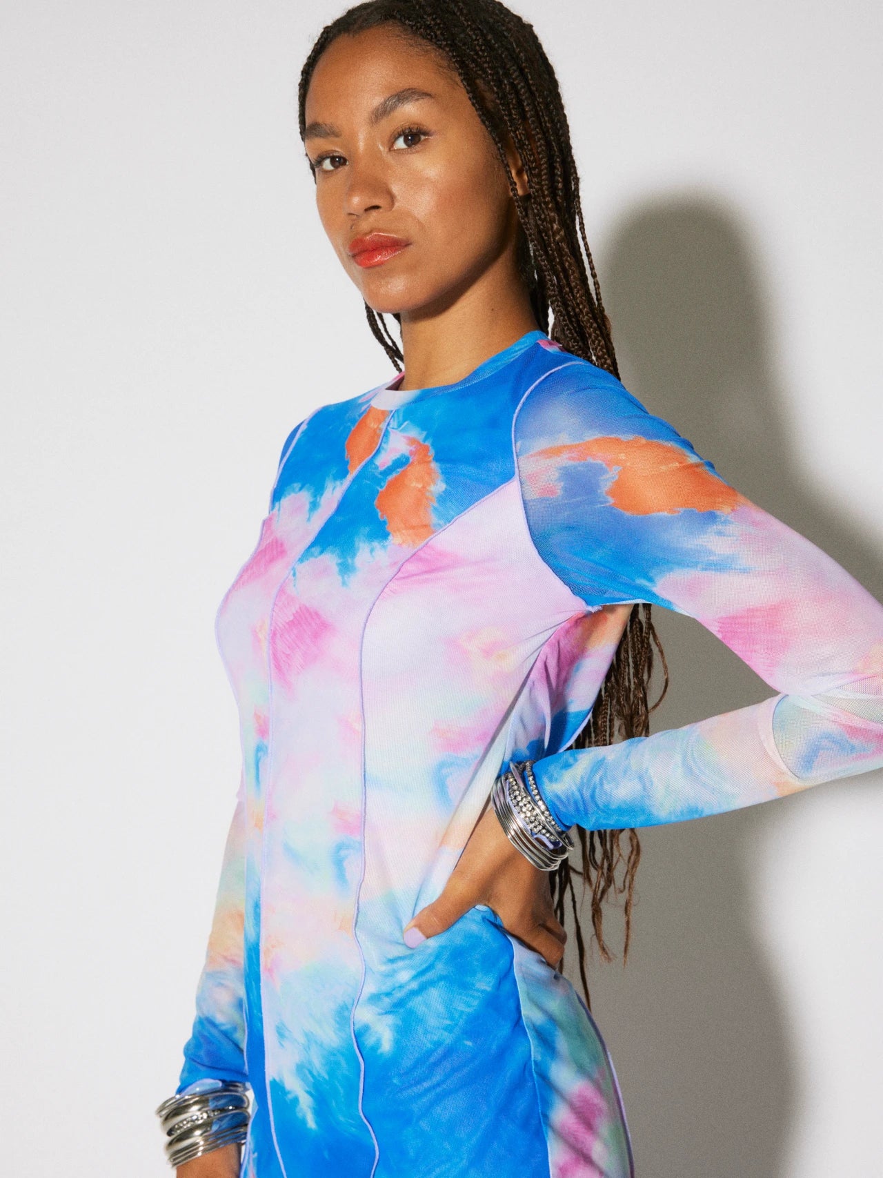 Long sleeve shop tie dye dress