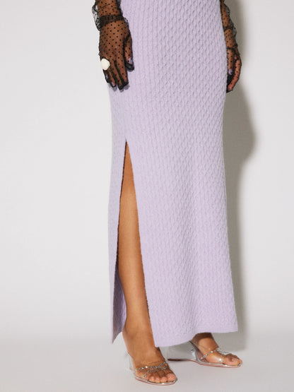 Something New - Lilac Wavy Knit Maxi Skirt