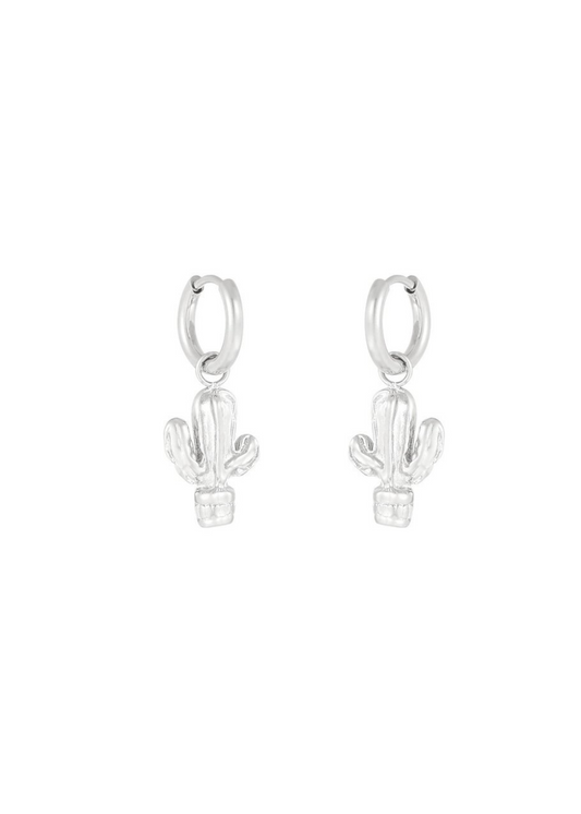 The Edit - Cactus Earrings in Silver