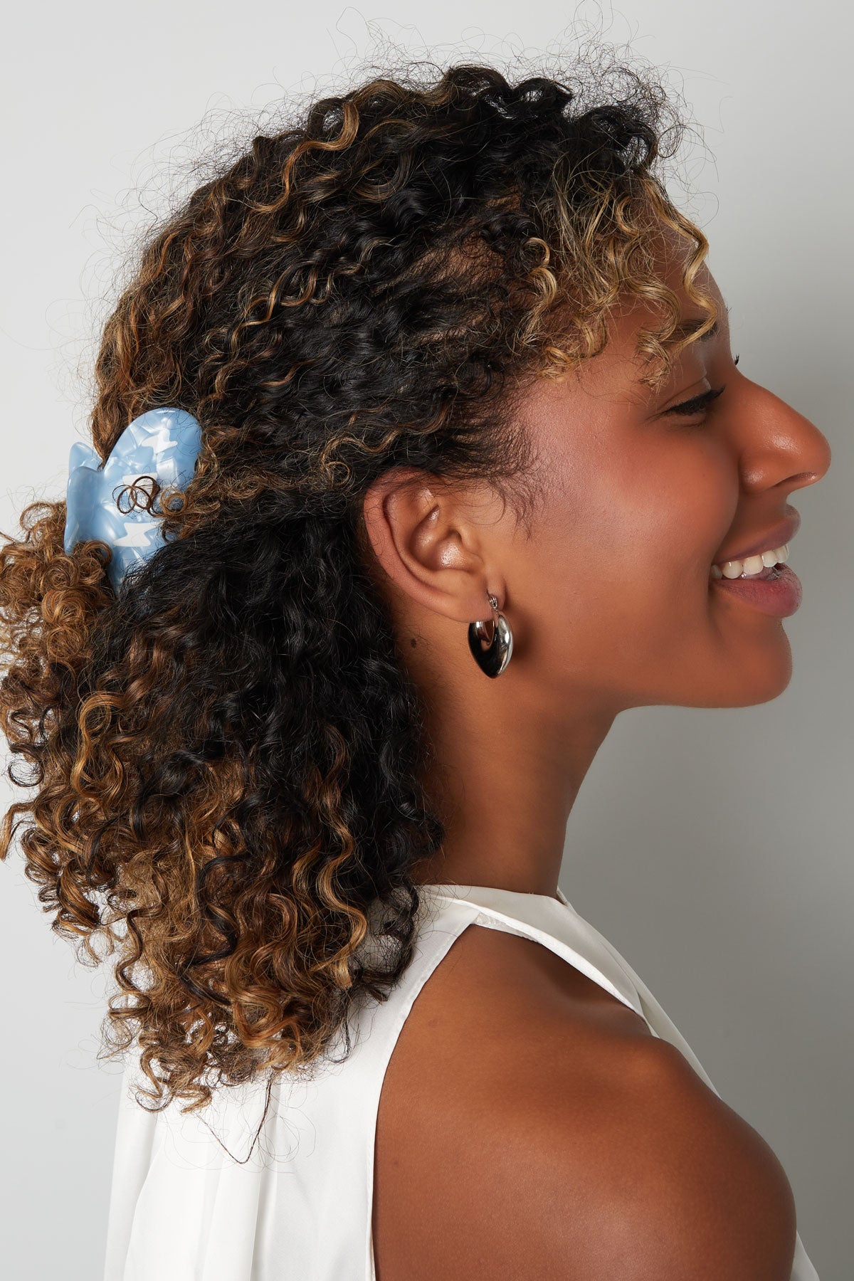 Thunder Egg - Dreamy Blue Resin Lightning Bolt Hair Claw