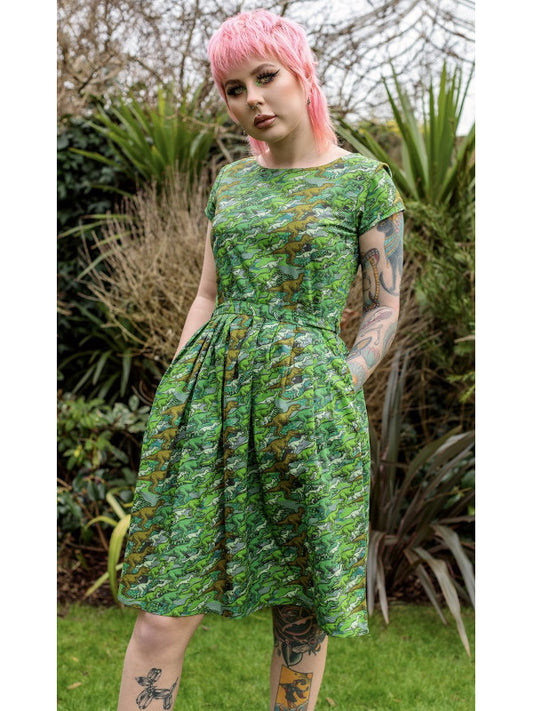 Run & Fly – Camo Dino Dress With Pockets