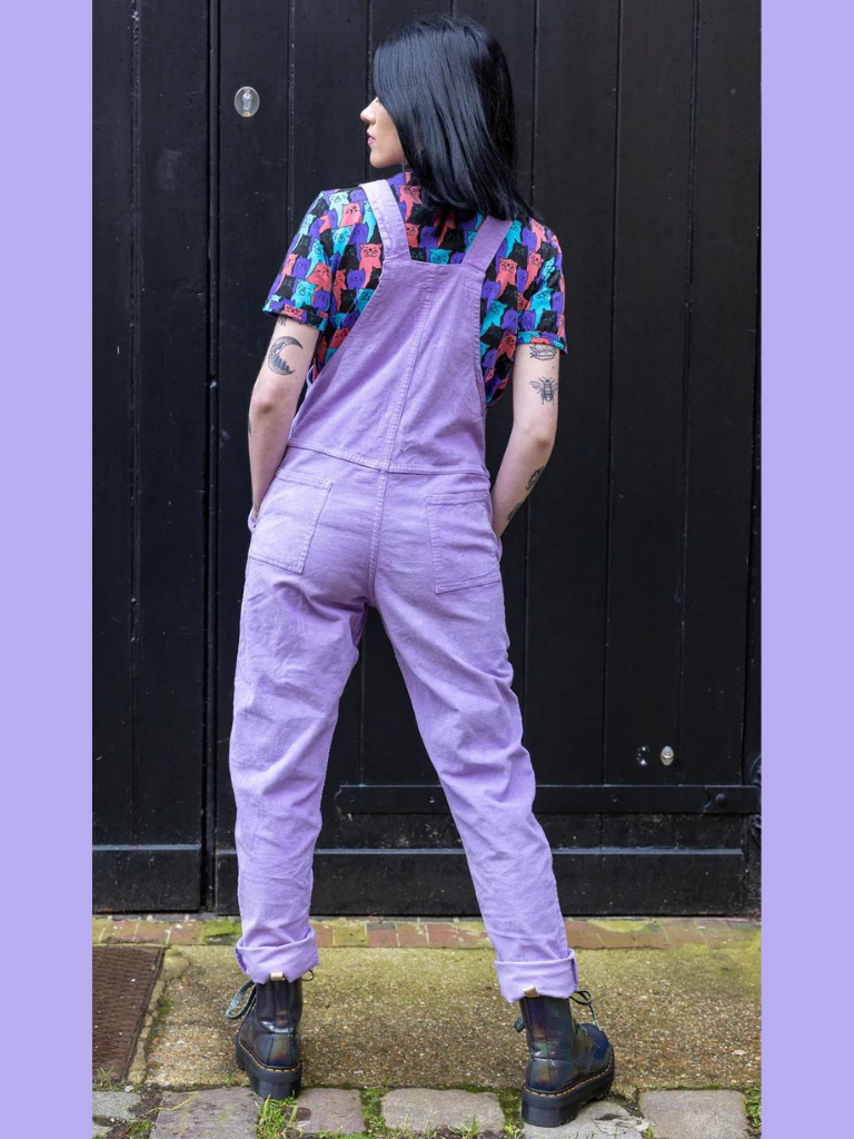 Run & Fly - Lavender Stretch Corduroy Dungarees