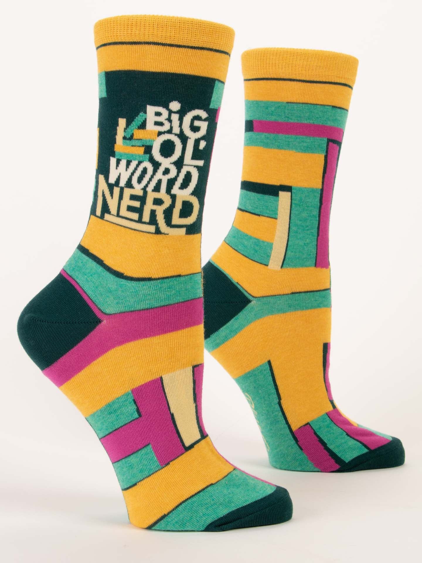Blue Q - Big Ol' Word Nerd Crew Socks