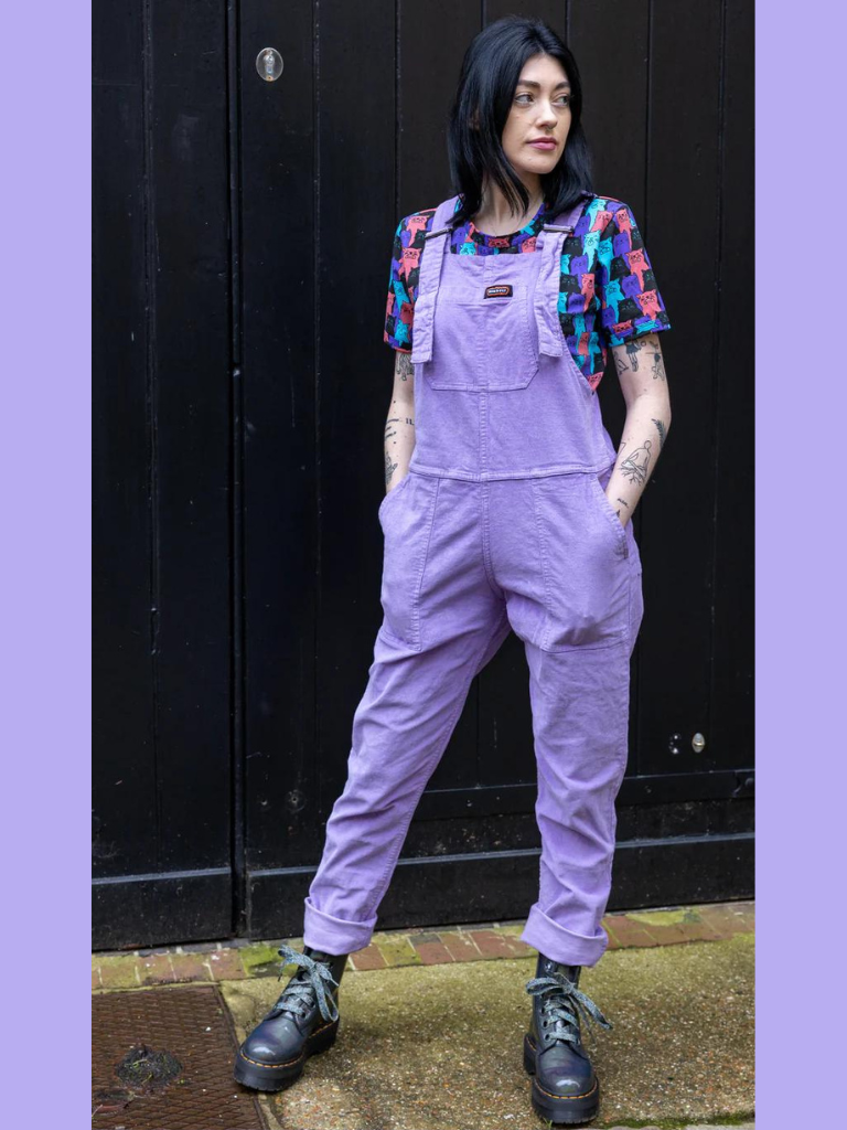 Run & Fly - Lavender Stretch Corduroy Dungarees