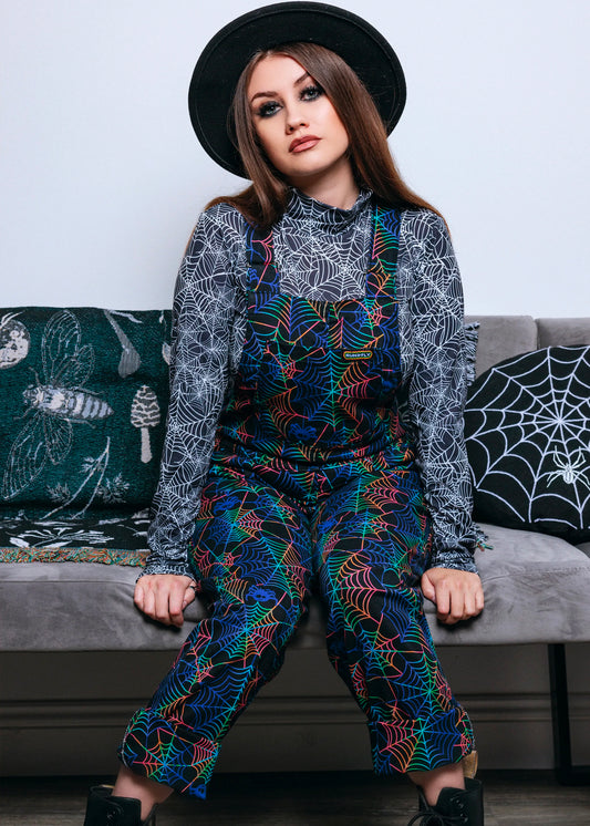 Run & Fly - Rainbow Spider Web Stretch Twill Dungarees