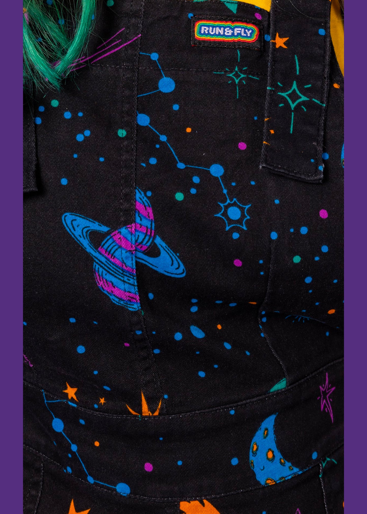 Run & Fly - Cosmic Space Stretch Twill Pinafore