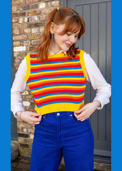 Run & Fly - Rainbow Cropped Sweater Vest