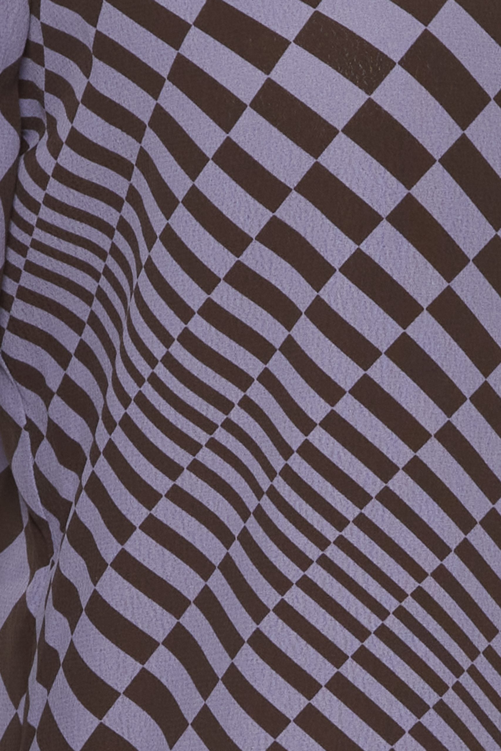 Ichi - Purple and Black Abstract Checked Dress