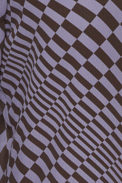 Ichi - Purple and Black Abstract Checked Dress