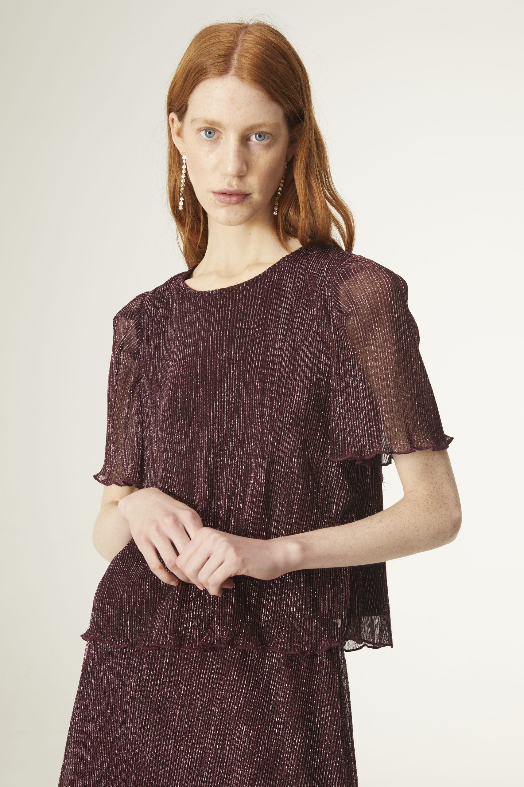 Compañia Fantastica - Pink Lurex Top