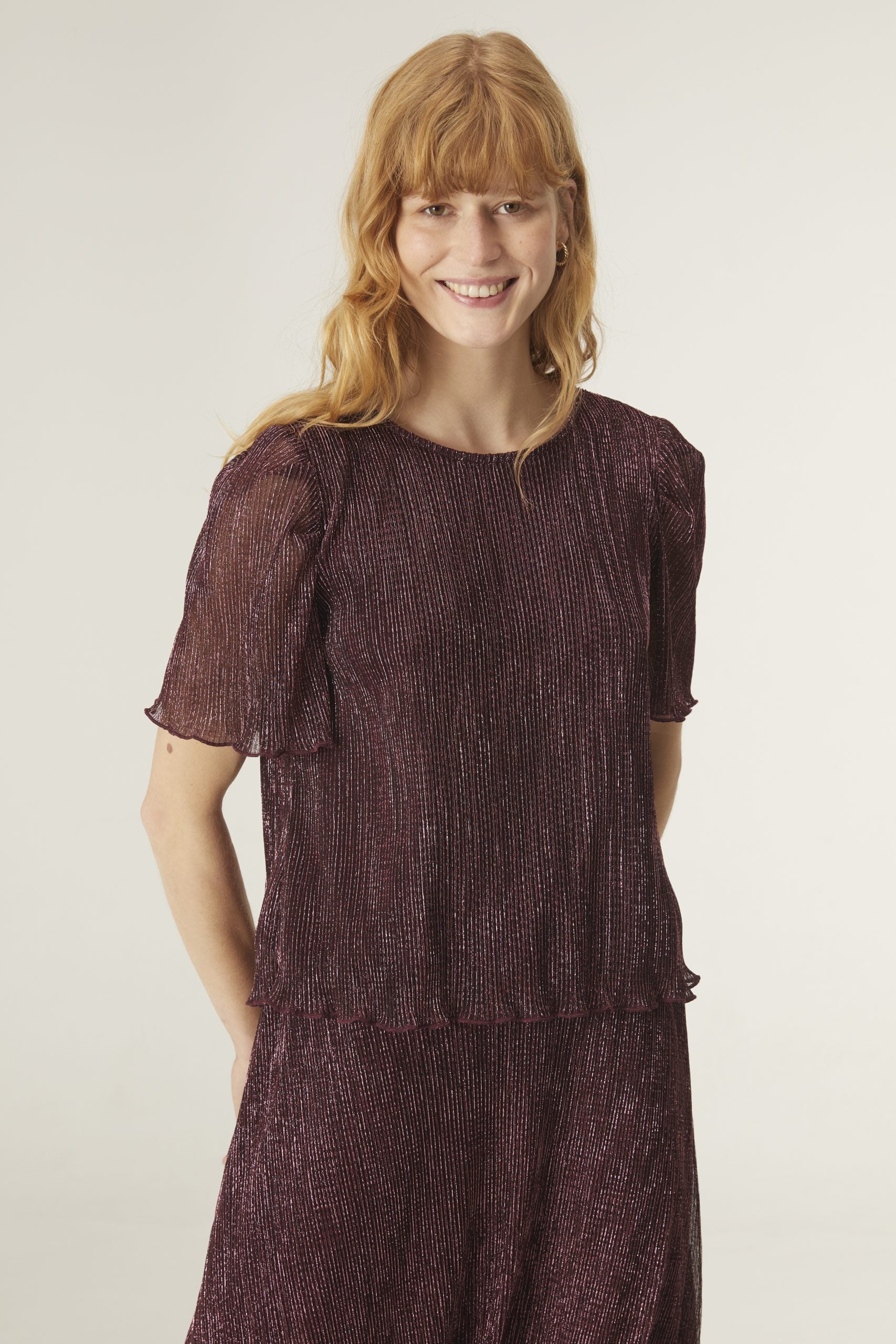 Compañia Fantastica - Pink Lurex Top