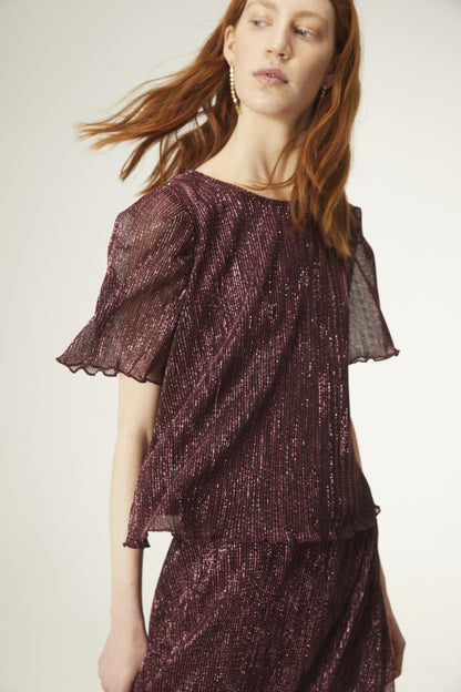 Compañia Fantastica - Pink Lurex Top