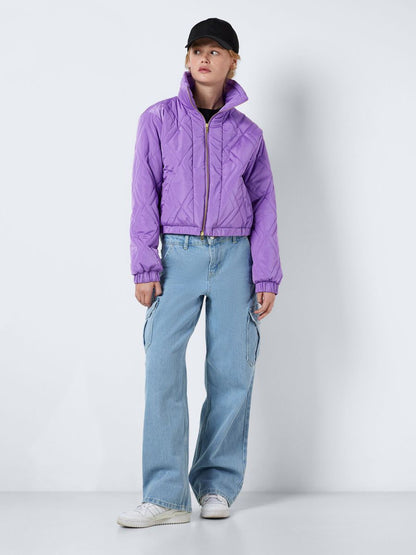 Noisy May - Purple Quilted Bomber Jacket