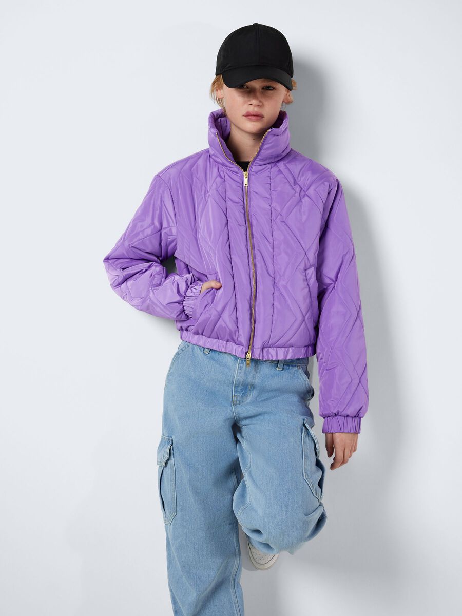 Noisy May - Purple Quilted Bomber Jacket