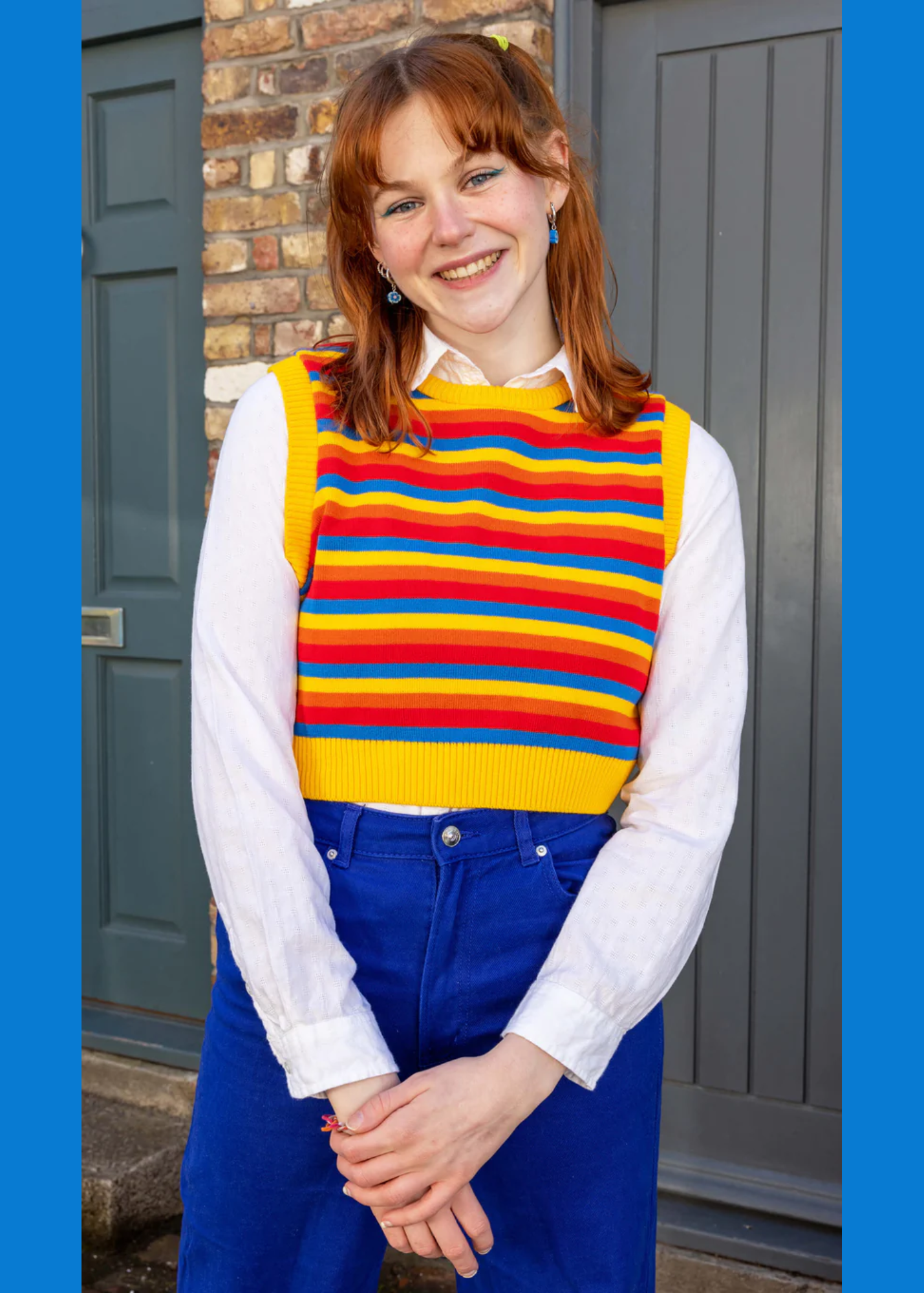 Run & Fly - Rainbow Cropped Sweater Vest