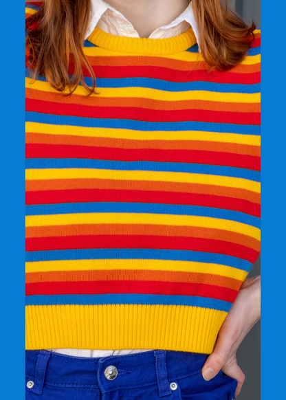 Run & Fly - Rainbow Cropped Sweater Vest