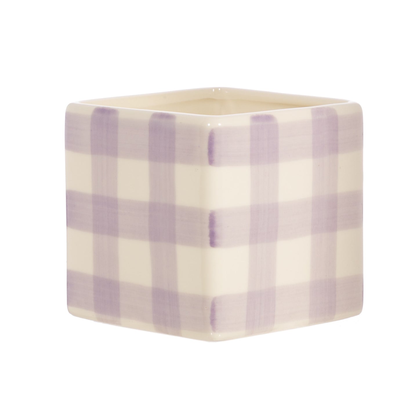 Sass & Belle - Lilac Gingham Square Planter
