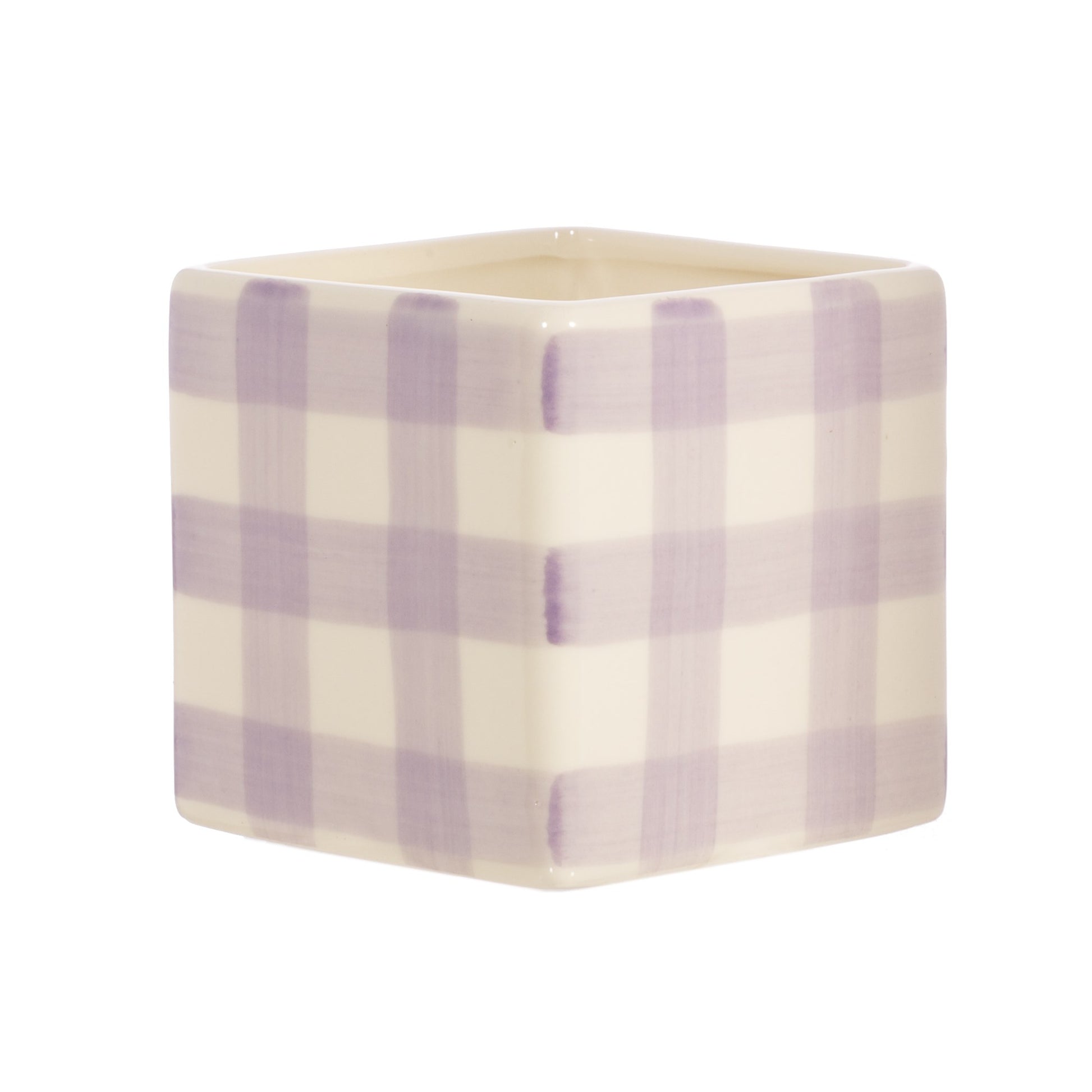Sass & Belle - Lilac Gingham Square Planter