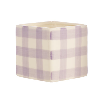 Sass & Belle - Lilac Gingham Square Planter