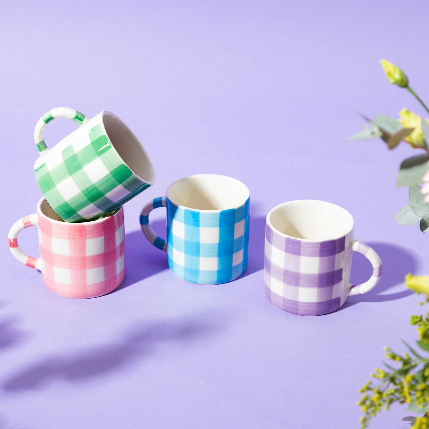 Sass & Belle - Lilac Gingham Mug