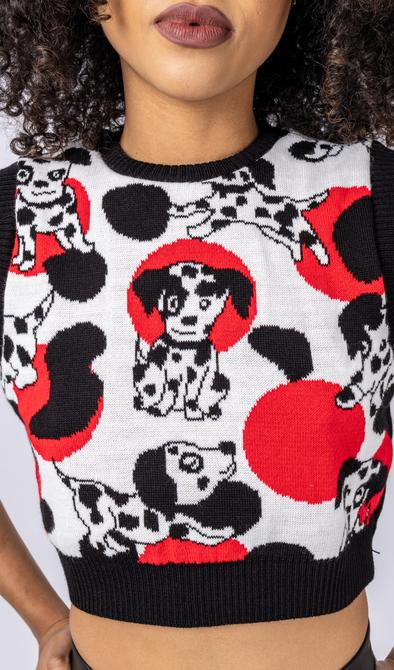 Run & Fly - Cropped Dalmatian Sweater Vest