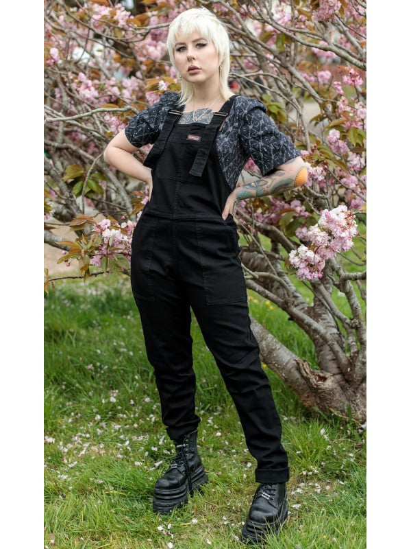 un & Fly - New Fit Black Stretch Denim Dungarees