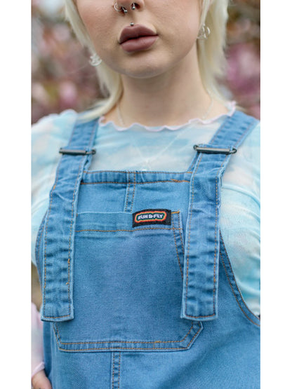 Run & Fly - New Fit Blue Stone Wash Denim Dungarees