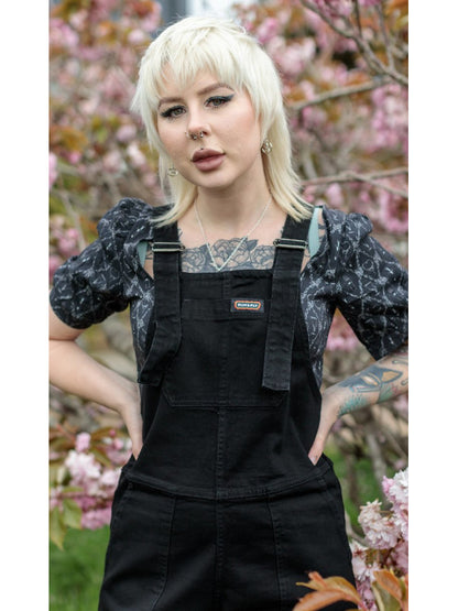 un & Fly - New Fit Black Stretch Denim Dungarees