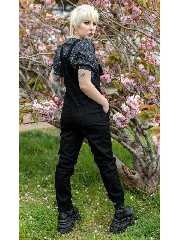 un & Fly - New Fit Black Stretch Denim Dungarees