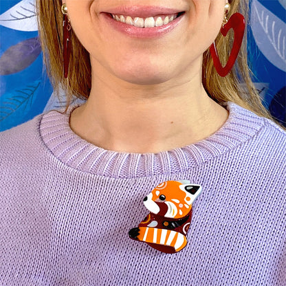 Erstwilder x Pete Cromer - The Rakish Red Panda Brooch
