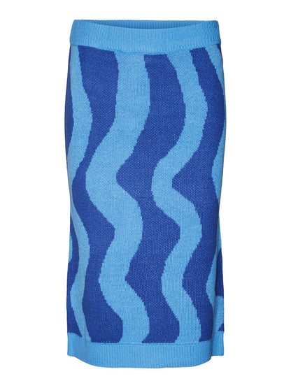 Noisy May - Blue Wave Knitted Midi Skirt