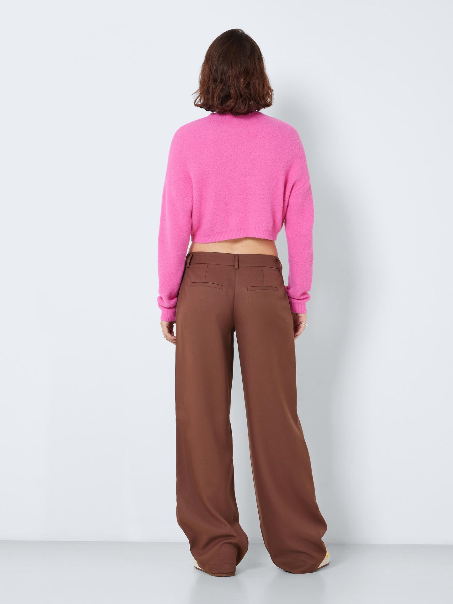 Noisy May - Wide Leg Pants in Cappuccino Brown