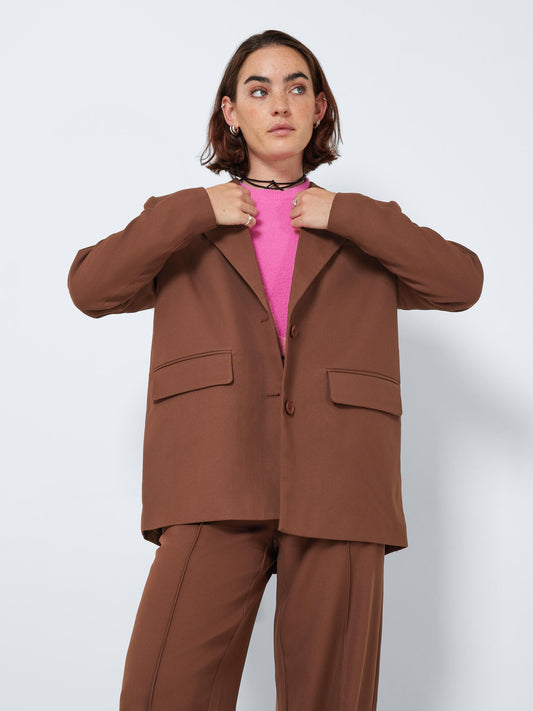 Noisy May - Oversized Blazer in Cappuccino Brown